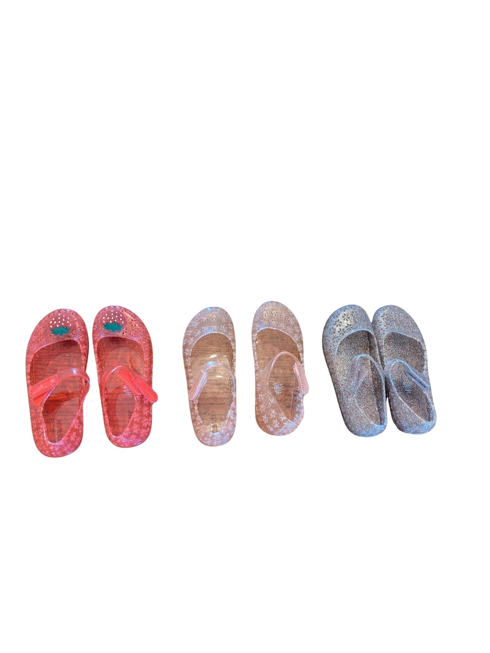 GUC Old Navy Girls 11c Jelly Shoe Bundle Strawberry Scented Glitter